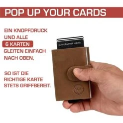 Manufaktur-Nikita Kreditkartenetui POP UP Perfekt, Echt Leder, Braun, RFID Schutz, Mit Münzfach -Hause Gemischtwaren Geschäft 024e6264913c70eeb7f463df8d829bdff1c1d1ad kreditkartenetui manufaktur nikita pop up perfekt