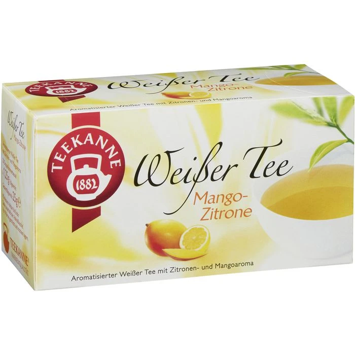 Teekanne Tee Weißer Tee Mango-Zitrone, 20 Teebeutel, 30g 1 Teekanne Tee Weißer Tee Mango-Zitrone, 20 Teebeutel, 30g