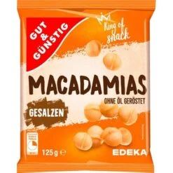 Macadamia Gut&Günstig Geröstet, Gesalzen, 125g