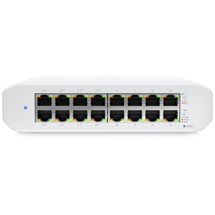 UbiQuiti Switch UniFi USW-LITE-16-POE, 16-port, 1 Gbit/s, 8x PoE+, Managed 2 UbiQuiti Switch UniFi USW-LITE-16-POE, 16-port, 1 Gbit/s, 8x PoE+, Managed – Bild 2