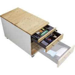 Röhr Rollcontainer Objekt.pur, Eiche Massivholz, Eiche / Weiß, Mit 4 Schüben, Abschließbar -Hause Gemischtwaren Geschäft 28085e9b655f7a9bddf8922466ad7c59ac068eb8 rollcontainer roehr objekt.pur eiche massivholz