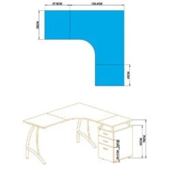 HJh-OFFICE Schreibtisch Castor, 673420, Nussbaum, Mit Standcontainer, 151,2 X 143,4cm, L-Form -Hause Gemischtwaren Geschäft 2f096f1230c4f5f839af7653b66d382f39150502 schreibtisch hjh office castor 673420 nussbaum