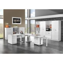 Hammerbacher Schreibtisch O-Serie, Weiß, Verstellbar, 140 X 65-85 X 67,2cm, Mini Office -Hause Gemischtwaren Geschäft 429f3c78176787fe25c3e80708dc369ddb5fac17 schreibtisch hammerbacher o serie weiss