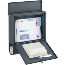 Relaxdays Briefkasten Mit Beleuchtung, Anthrazit, Stahl, 30,5x33,5x10cm, Zeitungsfach, Sichtfenster -Hause Gemischtwaren Geschäft 4a2376e10934538e93dda18e034abc92904be838 briefkasten relaxdays mit beleuchtung anthrazit