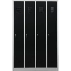 G-Office Spind WRC/4.18117, Anthrazit, 4 Abteile Mit Sockel, BxT: 117 X 50cm -Hause Gemischtwaren Geschäft 5a8c4de6e7329d51937c71c6c32d5ee04ba4ecbe spind g office wrc4.18117 anthrazit