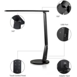 TaoTronics Schreibtischlampe TT-DL10 LED, Dimmbar, Schwarz, USB, Mit Standfuß -Hause Gemischtwaren Geschäft 5b940862dd55f6d2c4cc510e3d6fde77d2836d7b schreibtischlampe taotronics tt dl10 led