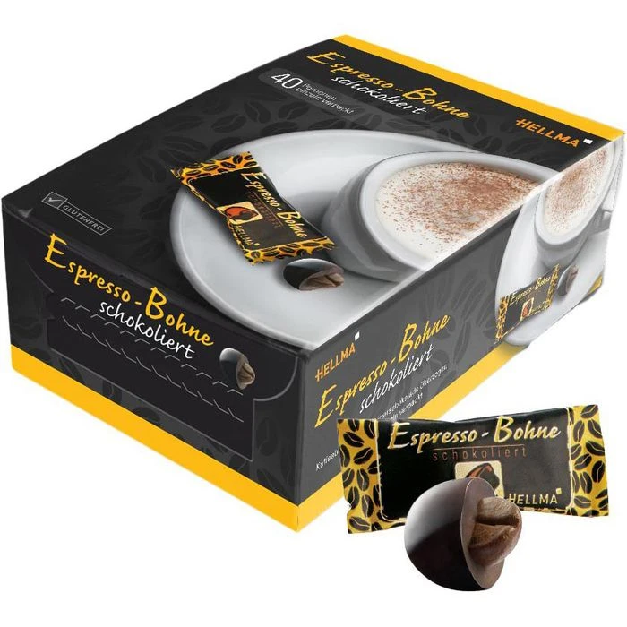 Hellma Schokobonbons Espresso Bohne, In Zartbitterschokolade, 44g, 40 Stück 1 Hellma Schokobonbons Espresso Bohne, In Zartbitterschokolade, 44g, 40 Stück