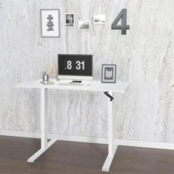 HJh-OFFICE Schreibtisch Stand CR, Weiß, Manuell Verstellbar Mit Kurbel 120 X 74-123 X 60cm -Hause Gemischtwaren Geschäft 8cbe0e2a8c8e465d1f2046d28bb69b2e0eb01526 schreibtisch hjh office stand cr weiss