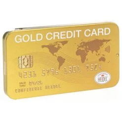 Heidel Geschenkset Gold Kreditkarte, Metall-Geschenkdose Mit 3 Schokoladen-Täfelchen