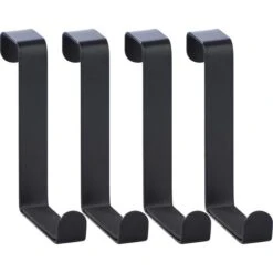 Wenko Kleiderhaken 23175100, Für Die Tür, Schwarz, Metall, 1 Haken, 4 Stück