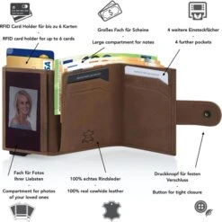 Manufaktur-Nikita Kreditkartenetui POP UP Perfekt, Echt Leder, Braun, RFID Schutz, Mit Münzfach -Hause Gemischtwaren Geschäft 99501f32b437681fcfbbcd04263ab2f8a670692d kreditkartenetui manufaktur nikita pop up perfekt