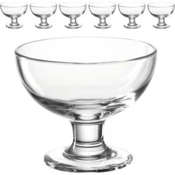 Leonardo Dessertschalen Cucina 020851, Mit Fuß, Glas, Transparent, 12cm, Set, 6 Stück