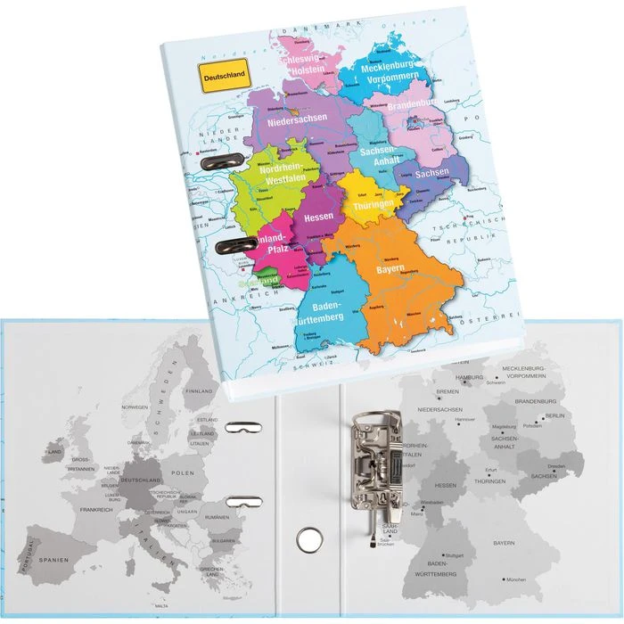 Pagna Ordner 50338-15, Karton, A4, 7,5cm, Motiv Deutschlandkarte 2 Pagna Ordner 50338-15, Karton, A4, 7,5cm, Motiv Deutschlandkarte – Bild 2