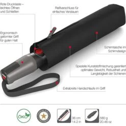 Knirps Regenschirm T.400 Extra Large Duomatic, Black, Taschenschirm, Auf-Zu-Automatik, Geschlossen 28cm -Hause Gemischtwaren Geschäft b91ac00cd902376d31210bc80742ccd90581a6f7 regenschirm knirps t.400 extra large duomatic