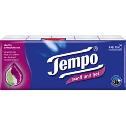 Tempo Taschentücher Sanft Und Frei, 4-lagig, 10 Päckchen