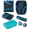 Herlitz Schulrucksack SoftLight Plus Space Boy, 50037599, Für Jungen, Blau, 5-teiliges Set