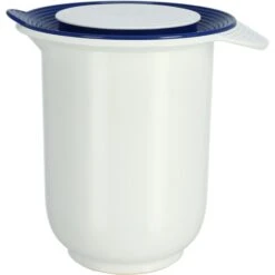 Emsa Rührschüssel Superline 2152121200, 1 L, Kunststoff, Weiß/blau, Mit Spritzschutz Und Deckel