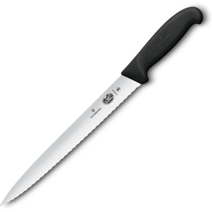 Victorinox Schinkenmesser Fibrox 5.4433.25, 25cm Klinge, Edelstahl, Wellenschliff 1 Victorinox Schinkenmesser Fibrox 5.4433.25, 25cm Klinge, Edelstahl, Wellenschliff