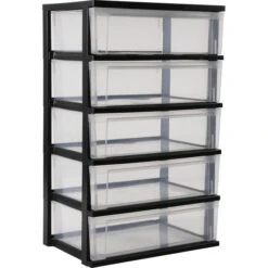 Iris Rollcontainer NSW-605, Kunststoff, Schwarz, Mit 5 Schüben A 34 Liter, 60 X 95 X 41cm -Hause Gemischtwaren Geschäft ea84f91979fbd239309c1e04ed579c5c84d00082 rollcontainer iris nsw 605 kunststoff schwarz