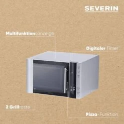 Severin Mikrowelle MW 7775, Mit Grill, 900 Watt, Grill 1100 W, Heißluft, 30 Liter, Silber -Hause Gemischtwaren Geschäft eaff2a26f89b33f2c927ed5fab5ef9231f3687eb mikrowelle severin mw 7775 mit grill