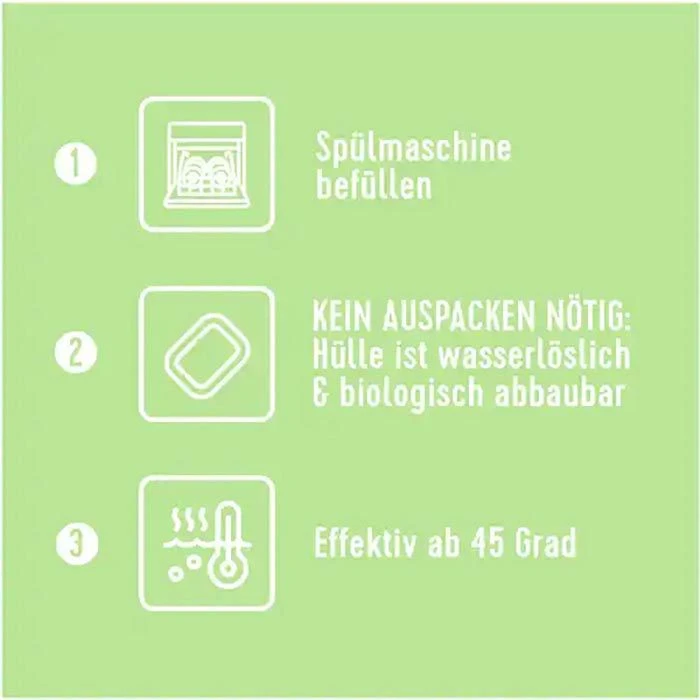 Love-Nature Spülmaschinentabs All In 1, Geschirr-Reiniger, Bio & Parfümfrei, 26 Tabs 2 Love-Nature Spülmaschinentabs All In 1, Geschirr-Reiniger, Bio & Parfümfrei, 26 Tabs – Bild 2